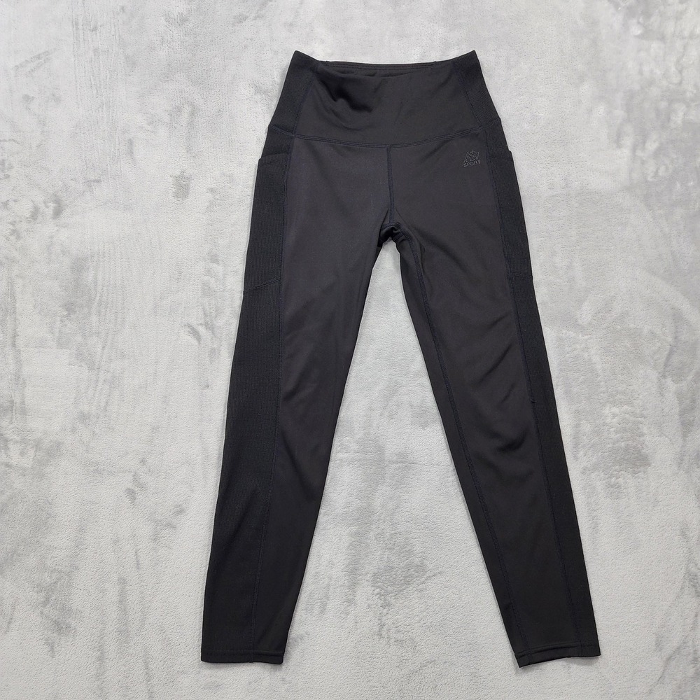 Aeropostale Sport Leggings Womens S‎ Black High Rise Ankle Yoga Gym Workout